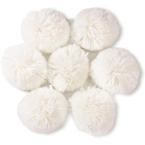 Pack of 10 Yarn Pom Poms for Hats 8CM-3INCH Party Supplies Handmade Detachable Art and Craft Fuzzy Pom Poms Decorative Accessories (White)