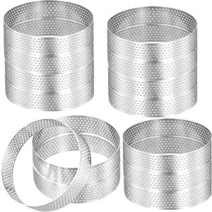 14 Pcs 3 Inch Tart Rings,Stainless Steel Crumpet Ring,Round Mousse Cake Ring Metal Pastry Mold for Baking Cooking Pastries