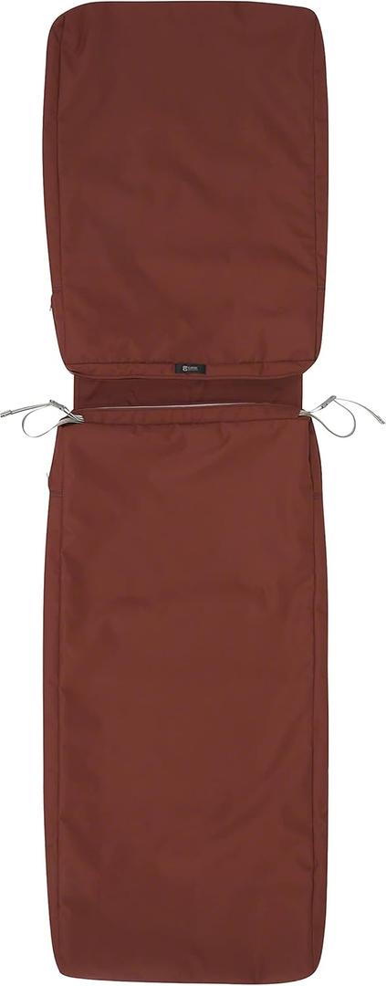 Classic Accessories Ravenna Water-Resistant 72 x 21 x 3 Inch Patio Chaise Lounge Cushion Slip Cover, Spice, Patio Furniture Cushion Covers