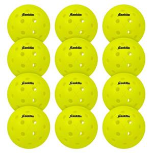 Franklin Sports X-40 Performance Outdoor Pickleballs 12pk - Yellow