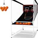 VEVOR Arcade Cage Basketball Game, 2 Player Indoor Basketball Hoop Arcade Game, Home Dual Sport with 5 Balls, 8 Modes, Electronic Scoreboard, and Inflation Pump, for Kids, Adults