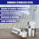 uxcell Structural Pipe Connector Joint Pipe Clamps 180 Degree 2 Way, 20 Set Stainless Steel Corner Fitting End Rails Clamp Fit OD 1 inch (25mm) Tube, Silver