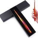 BsHooker 5mm Crochet Hook, Inline Crochet Hook with Ergonomic Acrylic Handle for Arthritic Hands, Extra Long Knitting Needles for Crocheting Yarn, Stainless Steal Polished Hook Head for Beginner