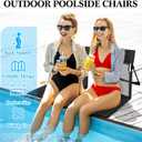 Karenhi 4 Pcs Foldable Poolside Chairs Portable Beach Chair Folding Seat for Edge of Pool Provide Back Support with Carry Bag for Adults Traveling Camping Picnic Lawn