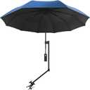 UPF 50+ Beach Umbrella with Adjustable Universal Clamp