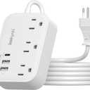 Italy Travel Plug Adapter, Type L Adapter for Travel with 3 Outlets 3 USB Ports (1 USB-C 3.4A), 3ft Wrapped Around Extension Cord, Power Adaptor for US to Italy Chile Rome Uruguay Milan Libya
