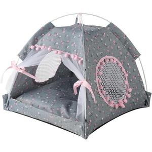 Pawstrip Dog Tent Indoor Cat House Pink Puppy Bed Portable Pet Teepe Princess Dog Camping Tent Outdoor Kitten House Cute Bunny Neat Girl Kitty Cave Medium 15.7x15.7x14.6