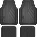 Dickies 4-Piece All-Weather Floor Mats, Trim-to-Fit Mats for Cars, Trucks, SUVs  Black