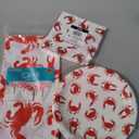 Beistle Crab Party Tableware Bundle – Crab Tablecover, Plates, and Luncheon Napkins, Nautical Summer Picnic Cookout Supplies for Seafood Feasts, Crab Boils, and Coastal Beach Celebration Dinners, Assorted