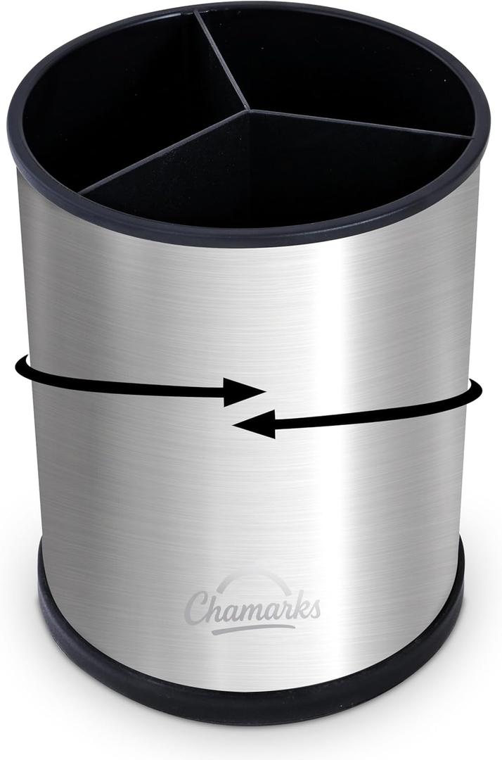 Kitchen Utensil Holder and Countertop Organizer. (Silver)