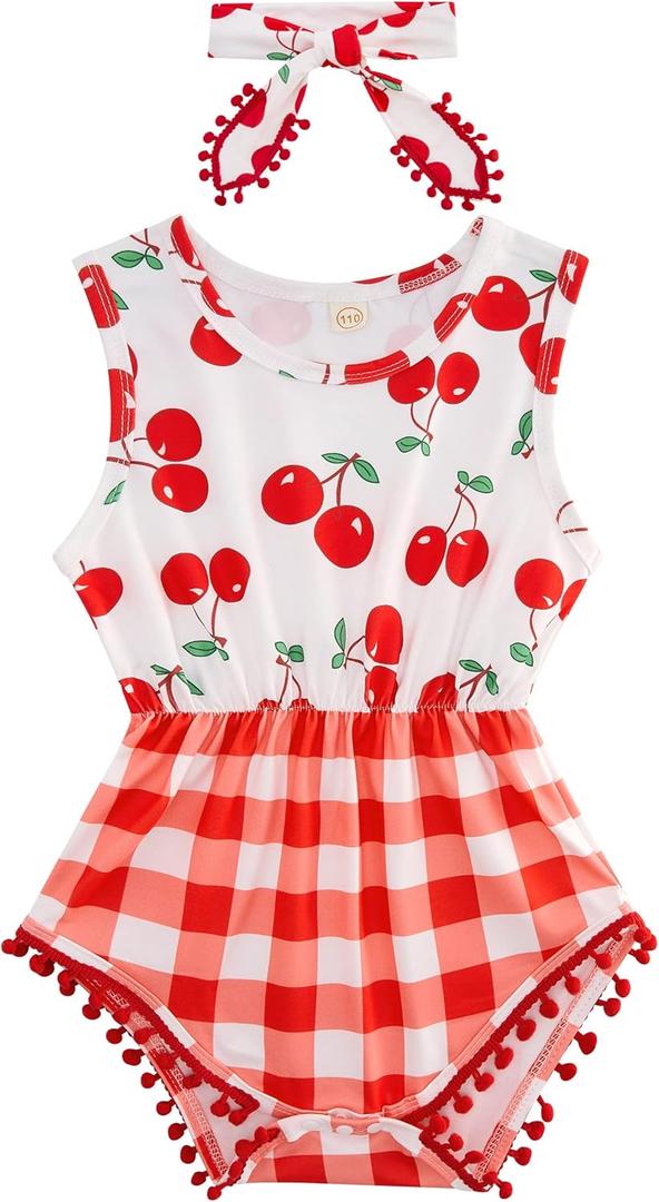 UNICOMIDEA 0-24 Months Baby Floral Romper Infant Playsuits Headband Jumpsuit Toddlers Outfits (White)