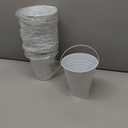 Sadnyy 12 Pack Metal Buckets with Handle, Galvanized Bucket 4.5 x 5 Inch Basket Bucket Party Supplies, Crafts for Christmas Halloween Candy Bars Vase Crafts(White)