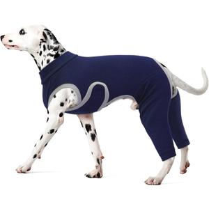 Kuoser Dog Surgery Recovery Suit, Professional Dog Surgical Suit for Back Legs, Soft Dogs Recovery Sleeve to Prevent Licking Biting Wounds, Dogs Onesie After Surgery Elbow Protector, Blue L (Large (Back: 15.74"; Chest: 24.01"))