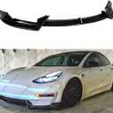 3Pcs Front Lip Compatible with 2017-2023 Tesla Model 3, Bumper Air Dam Lower Chin Splitter Protection Body Kit Fits for 2017 2018 2019 2020 2021 2022 2023 (Glossy Black)