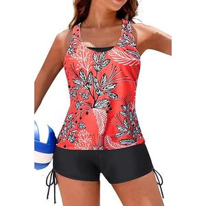 YONIQUE Women's Swimsuit Red/Black 18W