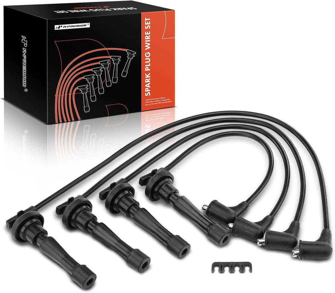 A-Premium Ignition Spark Plug Wires Set of 4 Compatible with Honda CR-V CRV 1997-2001 & Acura Integra 1990-2001, 1.8L 2.0L