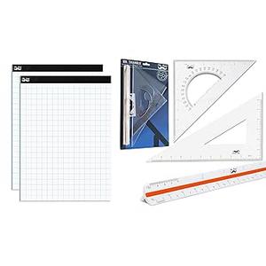 Mr. Pen Architectural Triangular Ruler Set with 12 Inch Triangular Scale, 11 Inch 30/60 and 8 Inch 45/90 Triangles