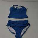 Women's Athletic Tankini Swimsuits Two Piece Blue Small,