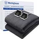 Westinghouse Queen Size Electric Heating Blanket, 10 Levels, Auto Shut Off, Fast Heating, Machine Washable (Queen, 84x90 Inches, Charcoal)