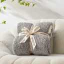 Snuggle Sac Grey Throw Blankets for Couch, Super Soft Warm Blankets Cozy Knit Fuzzy Plush Lightweight Throws for Sofa, Bed,Living Room, Dark Grey, 50x60 inches