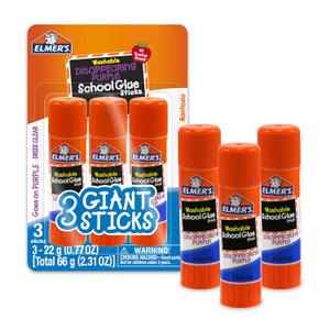 Elmer's Disappearing Purple School Glue Sticks Washable 22 Grams 3 Count