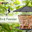 Jealoeur Bird Feeders for Outdoors Hanging Bird Feeder Wild Birds Seed, Black