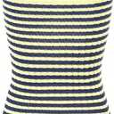 MakeMeChic Women's Knit Striped Twist Front Tube Top Strapless Cut Out Bandeau Crop Tops (S)