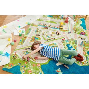 IVI Mini City Thick 3D Kids Play Mat Rug, 71" L x 53" W, Non-Toxic, Stain Resistant, Educational Montessori Activity Toys for Kids, 71L x 52.5W