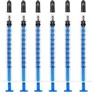 1ml Plastic Syringe Without Needle for Liquid - Measuring Syringes with Caps , Separate Sterile Packaging , Pet Medicine Small Syringe for Cats and Dog - 1 ml