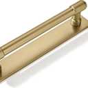 khtumeware 5 Pack 5 inch (128 mm) Center to Center Brushed Gold Cabinet Pull Backplate with Base Plate Zinc Solid Brushed Brass Kitchen Cabinet Handles Drawer Pulls Cabinet Hardware