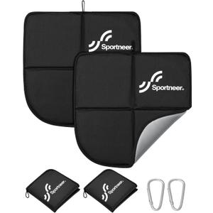Sportneer Sitting Pad, Sit Pads for Backpacking Portable Camping Sit Pad Waterproof Folding Pad Stadium Seat Pad for for Camping Picnics Hiking (2 PCS, Black)