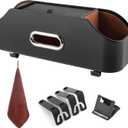 Backseat Car Organizer with 2 Drink Cup Holder - Tissue Holder - Car Seat Hooks for Headrest - Multi-functional Storage for Travel - Perfect for Kids, Adults(Black)