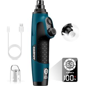 Casfuy Smart 6-Speed Dog Nail Grinder - 50% More Power Pet Nail Grinder with 2 LED Lights Quiet Rechargeable Electric Dog Nail Trimmers File Toenail Grinder for Large Medium Small Dogs & Cats (DB)