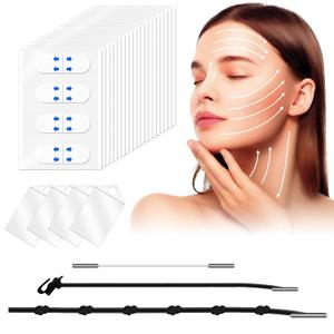 160PCS Face Lift Tape Invisible Face Tape Neck Tape Lifting Invisible With String Silicone Anti Wrinkle Facial Patches V-Shaped Instantly for Neck Forehead Skin Firming Mix Box