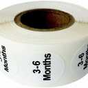 White Circle 3-6 Months Clothing Size Stickers for Retail Apparel 0.75 Inch 500 Total Adhesive Labels