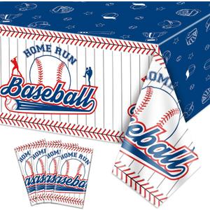 4 Pcs Baseball Tablecloths, Plastic Baseball Table Covers Rectangular Table Cloth for Baseball Themed Party Supplies Sports Event Birthday Party Decorations, 51x86 Inch (51 x 86inch)