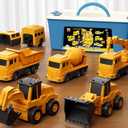 Magnetic Transform Engineering Car Assembled Toys with Storage Box, Magnetic Cars and Trucks for Kids,Magnetic Blocks for Toddlers,Outdoor Activities for Kids Ages 3-5 4-8 (Engineering Series 16 Pieces)