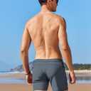 AI'MAGE Mens Short Swim Brief Lightweight Swimming Trunks Swimwear Square Leg Summer Beach Board Short with Zipper Pocket Grey XXL (XXL)