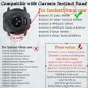 Double Loop Buckle Nylon Strap Compatible with Garmin Instinct 2/2X/3/E Series 45mm/50mm cases Adjustable Breathable Wristband Fit for Garmin Instinct Standard/Solar/Tactical/Tide/Esports
