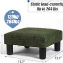 Joveco Small Foot Rest Stool Ottoman, 3D Velvet Square Upholstered Footstool for Chair, Under Desk, Office, Living Room, Deep Green