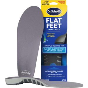 Dr. Scholls Flat Feet Support Insoles for Women, Size 6-10: Immediately Relieve Discomfort, Cradle Feet & Improve Ankle Alignment, Due to Overpronation,Low & Fallen Arches, Reduces Lower Body Stress