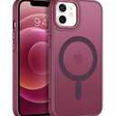 GaoBao Magnetic for iPhone 12 Case & iPhone 12 Pro Case, [Compatible with Magsafe] Slim Fit Shockproof Translucent Matte Protective Women Men Girls Boys Case Cover for iPhone 12/12 Pro 6.1'', Burgundy