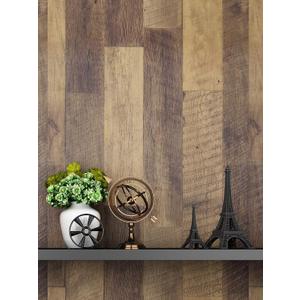 FunStick 36" x 200" Brown Shiplap Peel and Stick Wallpaper Wide Plank Wood Look Wallpaper for Walls Distressed Wood Contact Paper Self Adhesive Vinyl Removable Rustic Wood Wallpaper for Farmhouse Desk