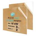 12"x16", 1/8" (3mm), (Pack of 2) Plexiglass Sheets, Transparent & Shatter-Resistant Clear Acrylic Sheets for Laser Cutting DIY Crafts, Laser Engraving, Picture Frames & Wedding Decor