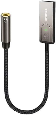 LOKUKA Bluetooth 5.3 to Aux Adapter for Car or Amp, USB to 3.5mm Female Bluetooth Receiver, Compatible with Wired Headphones, Car, Speaker, or Amplifier for Hands-Free Call, Voice Navigation, Music
