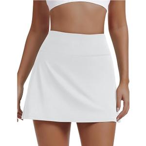 Women's Tennis Skirts High Waist Golf Pleated Shorts Summer Casual Loose Fit Athletic Runnning Workout Skorts, XS White
