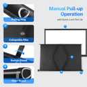 40 inch Small Projector Screen, Goldengrainv Retractable Pull Up Screen, Floor Projector Screen, 16:9 4K Portable Screen for Projector, Roll Down Movie Screen for Gaming Indoor, Mini White Screen
