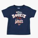 Smack Apparel Detroit Baseball Fans. Rookie of The Year Navy Onesie or Toddler Tee (NB-3-T)