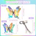 8 Pcs Hanging Butterfly Decorations, Butterfly Birthday Decorations Made with Foil Cardstock (not Transparent), Shiny Foil Look Thick 3D Paper Butterflies for Party, Baby Shower, Centerpiece