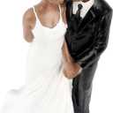 Wedding Resin Groom Bride Black Couple Figurine Cake Topper